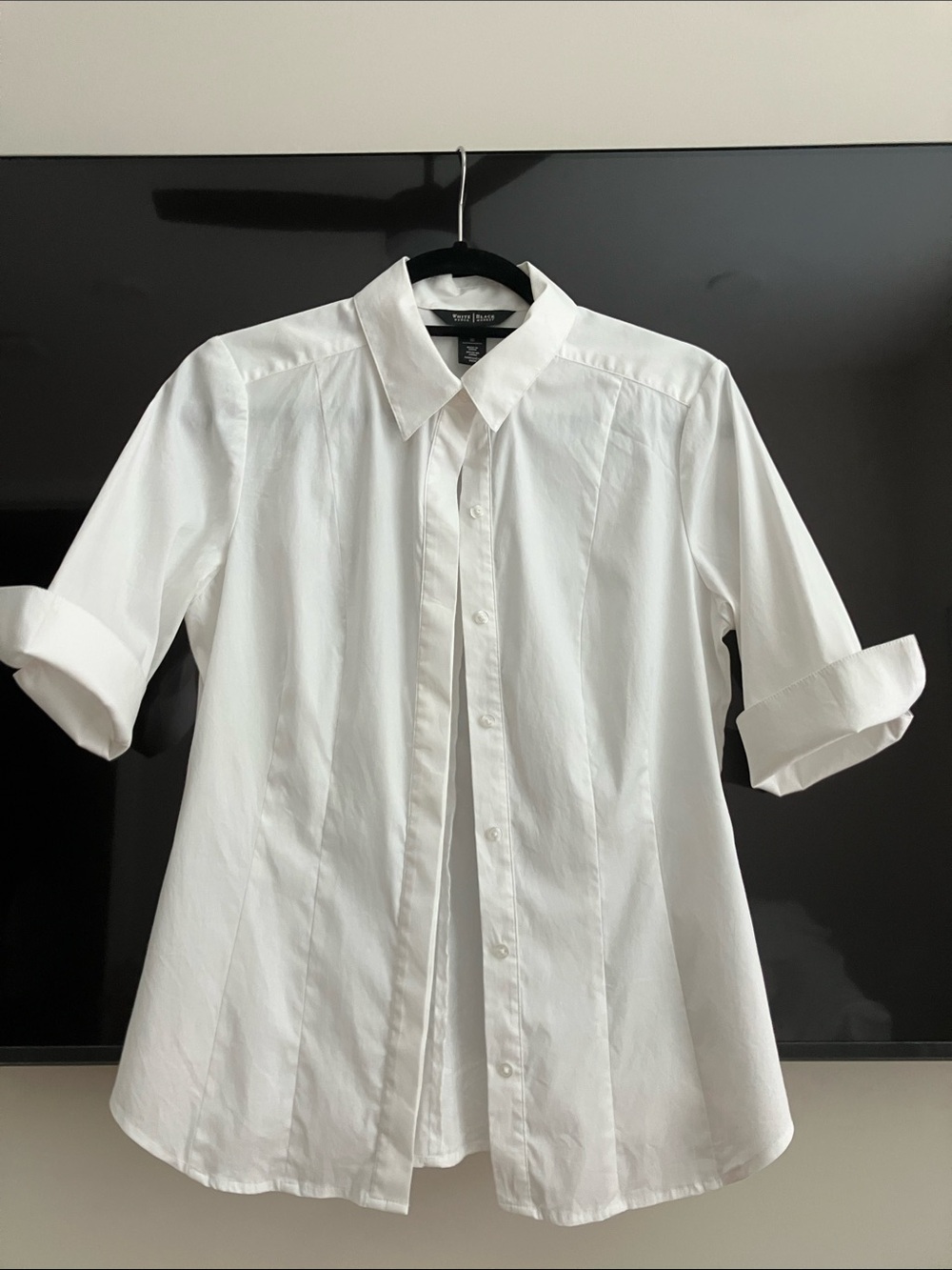 White House Black Market Crisp White Button-Front Blouse